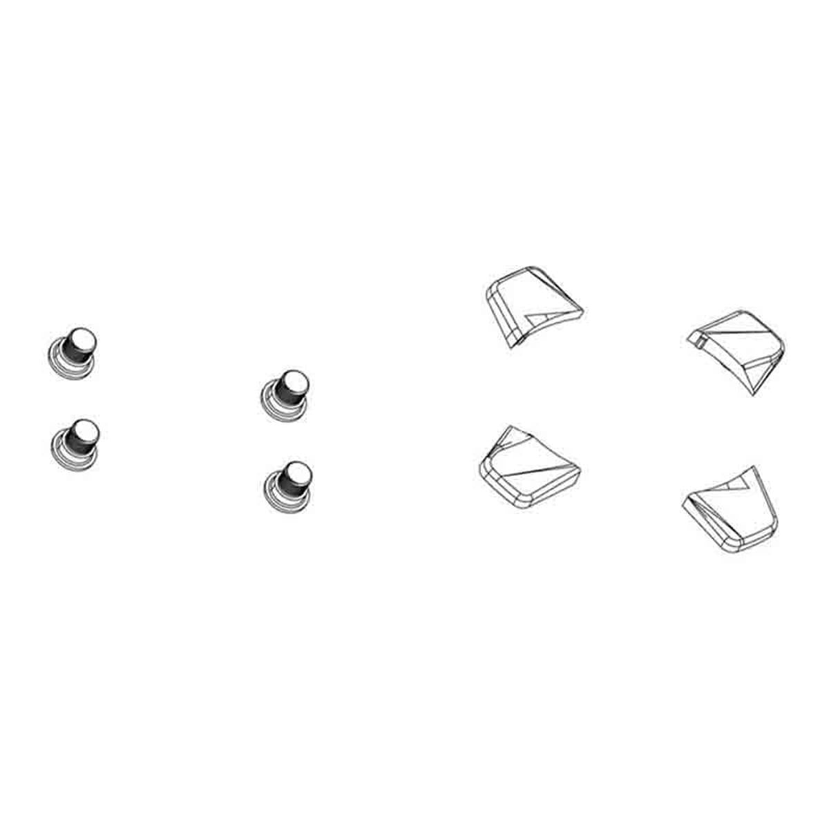 Crank Chainring Bolt Kit 4-Arm 2x Force D1 107BCD Alloy Blk