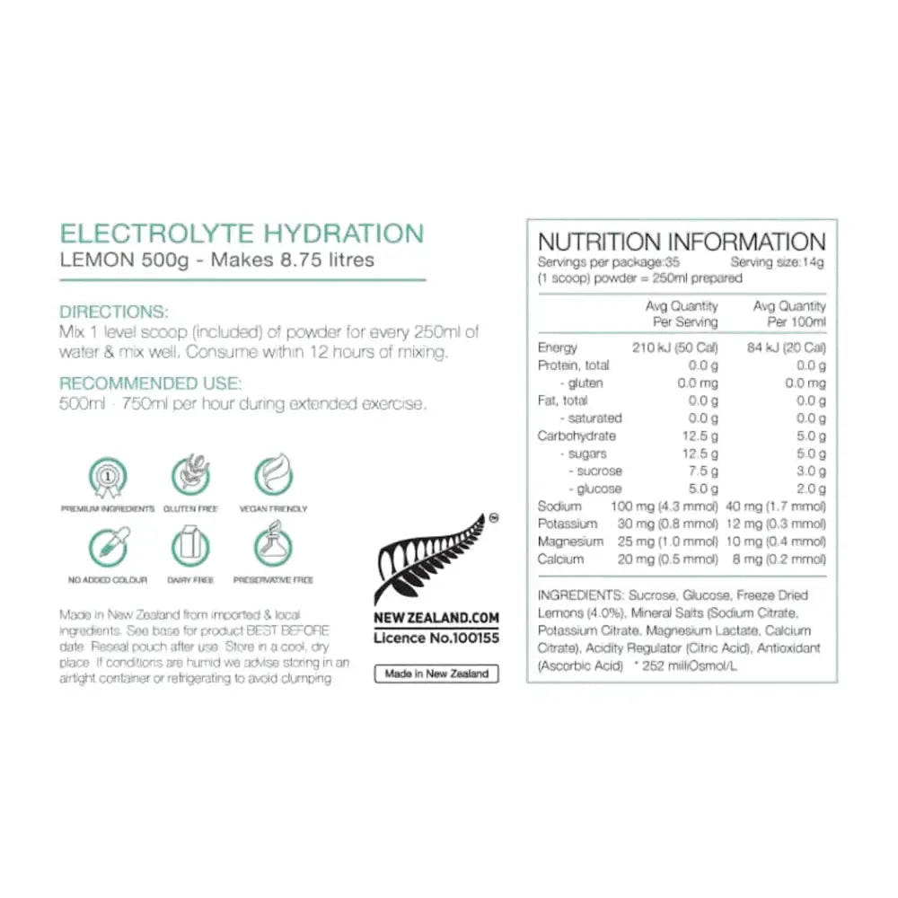 Electrolyte Hydration Powder 500g