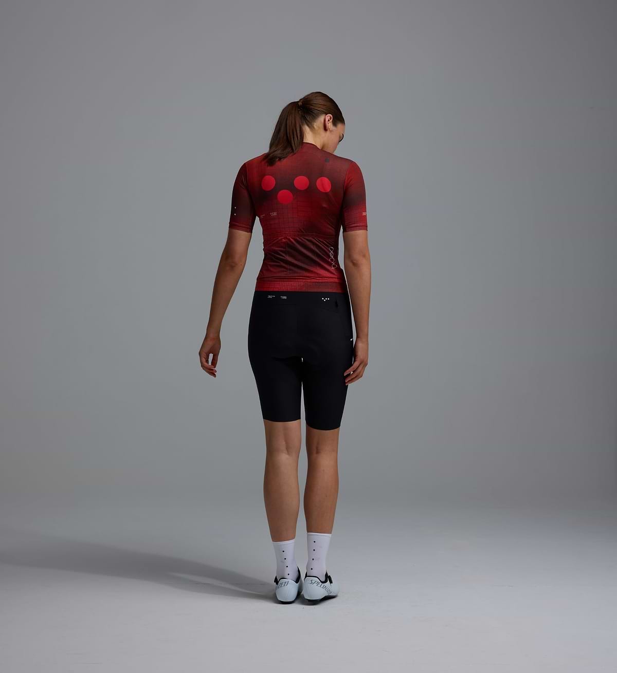 Women's Training Jersey in Grid Deep Red