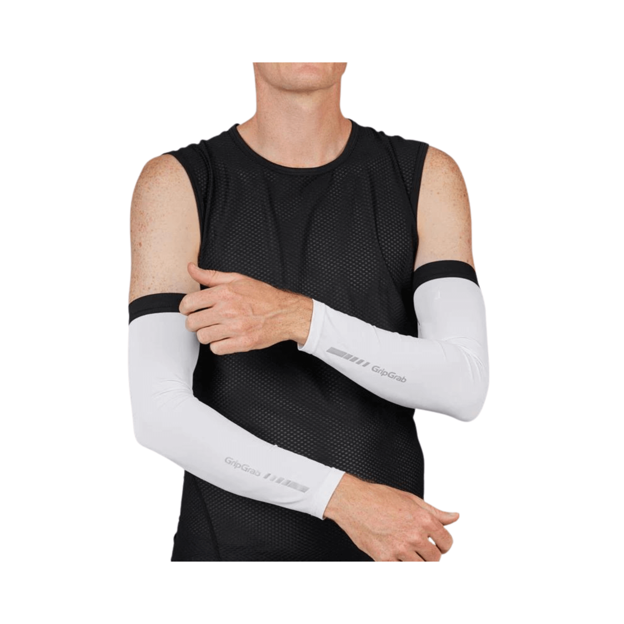 UV Sleeves UPF 50+ White-Arm Warmers-bikeNOW