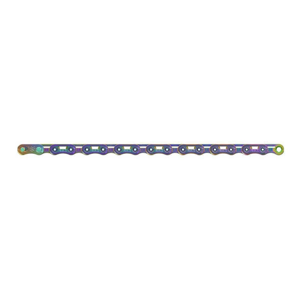 Chain Red E1 Flattop 126Links Rainbow w/ PowerLock 12 Speed