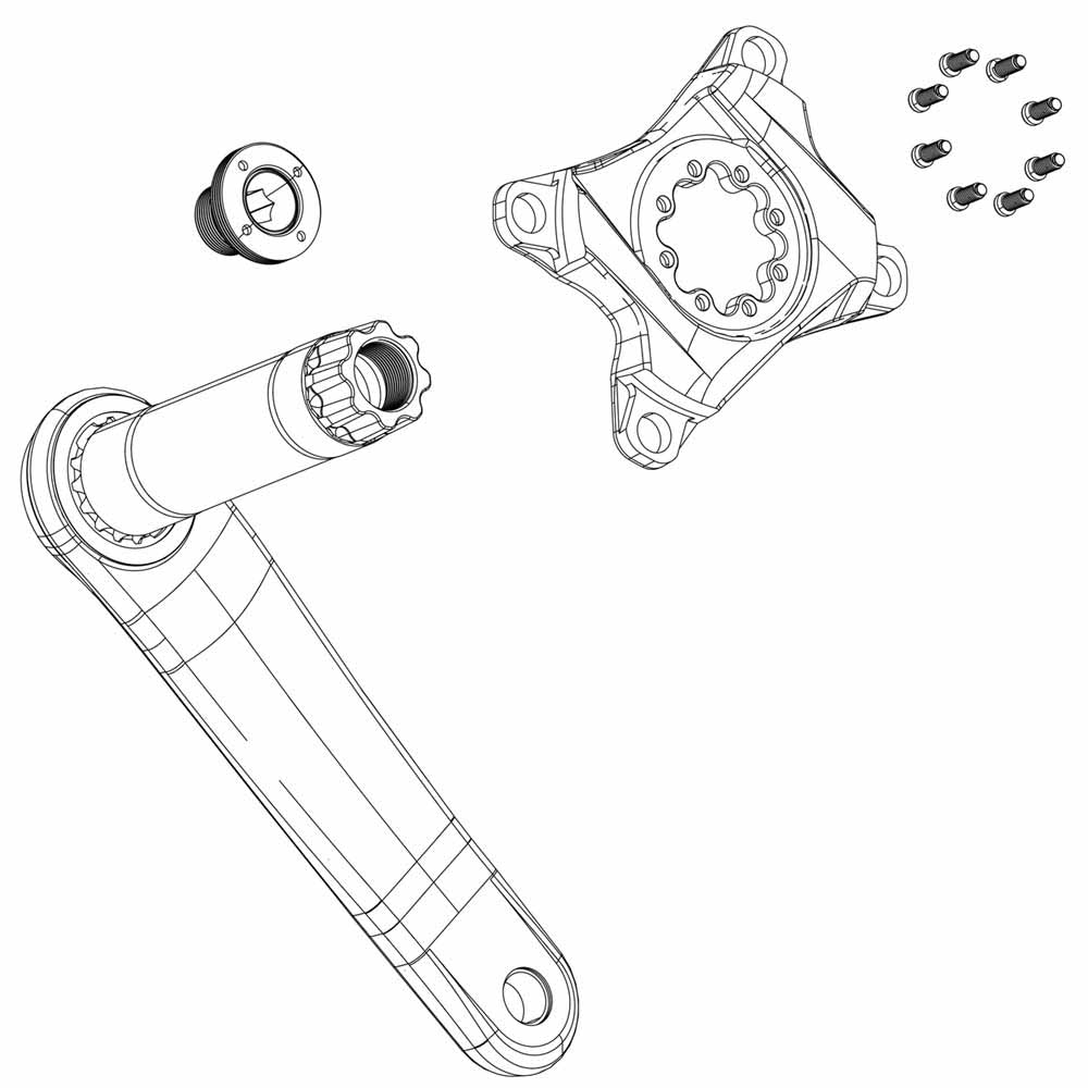 Crank Arm Bolt S-Extr M18/30 Al DUB Blk