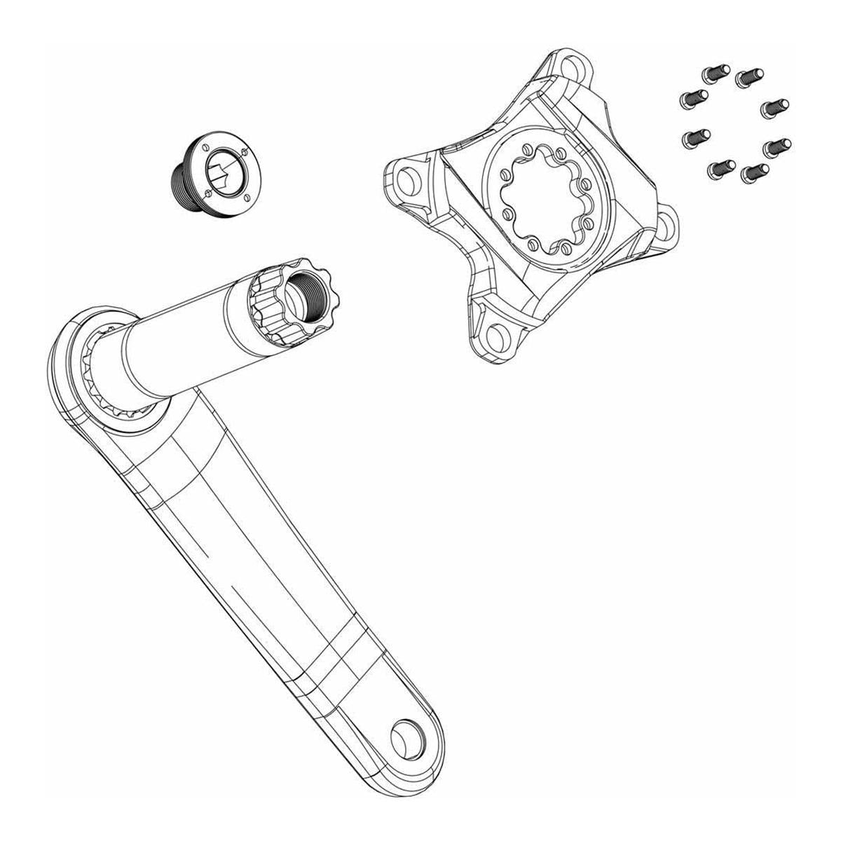 Crank Arm Bolt S-Extr M18/30 Al DUB Blk