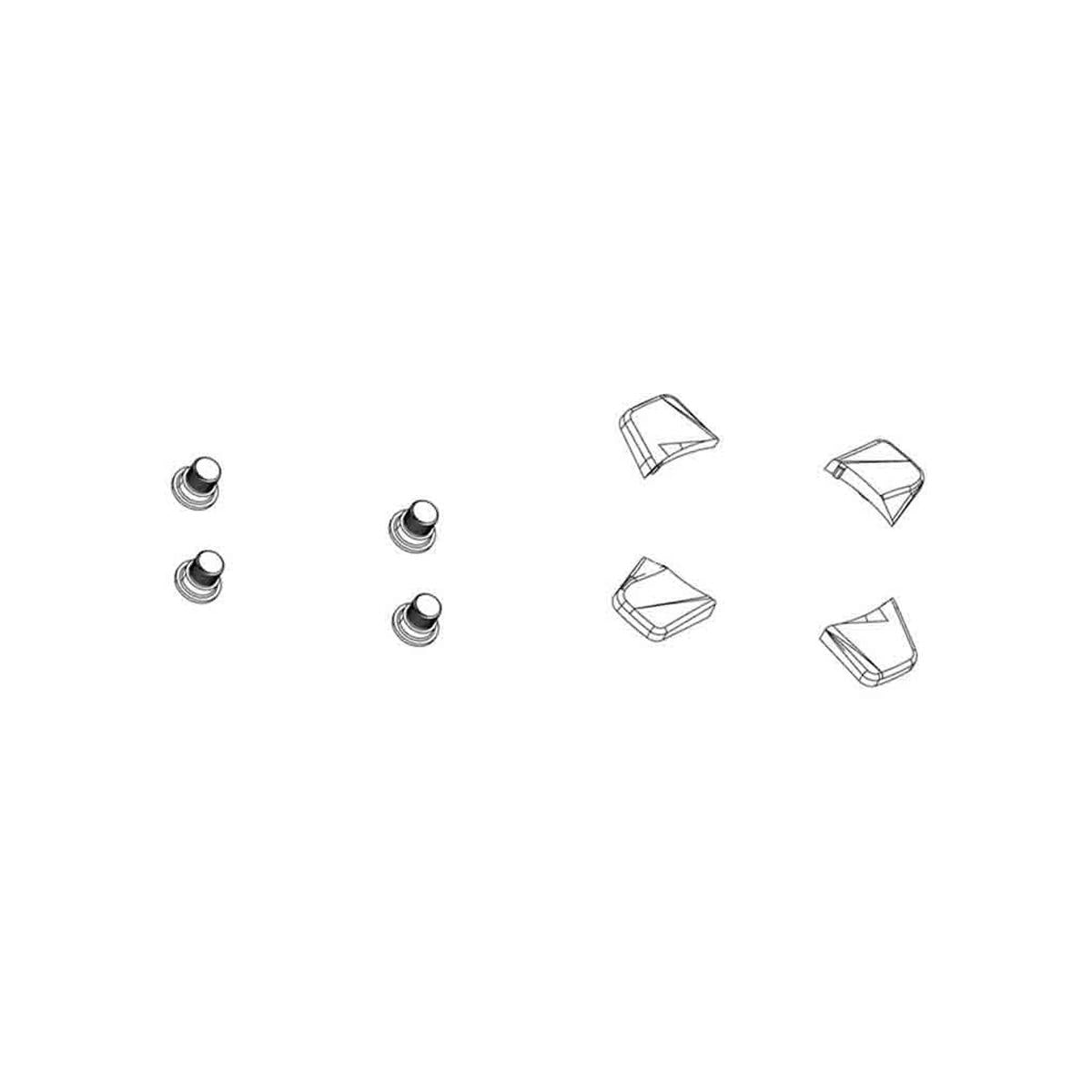 Crank Chainring Bolt Kit 4-Arm 2x Force D1 107BCD Alloy Blk