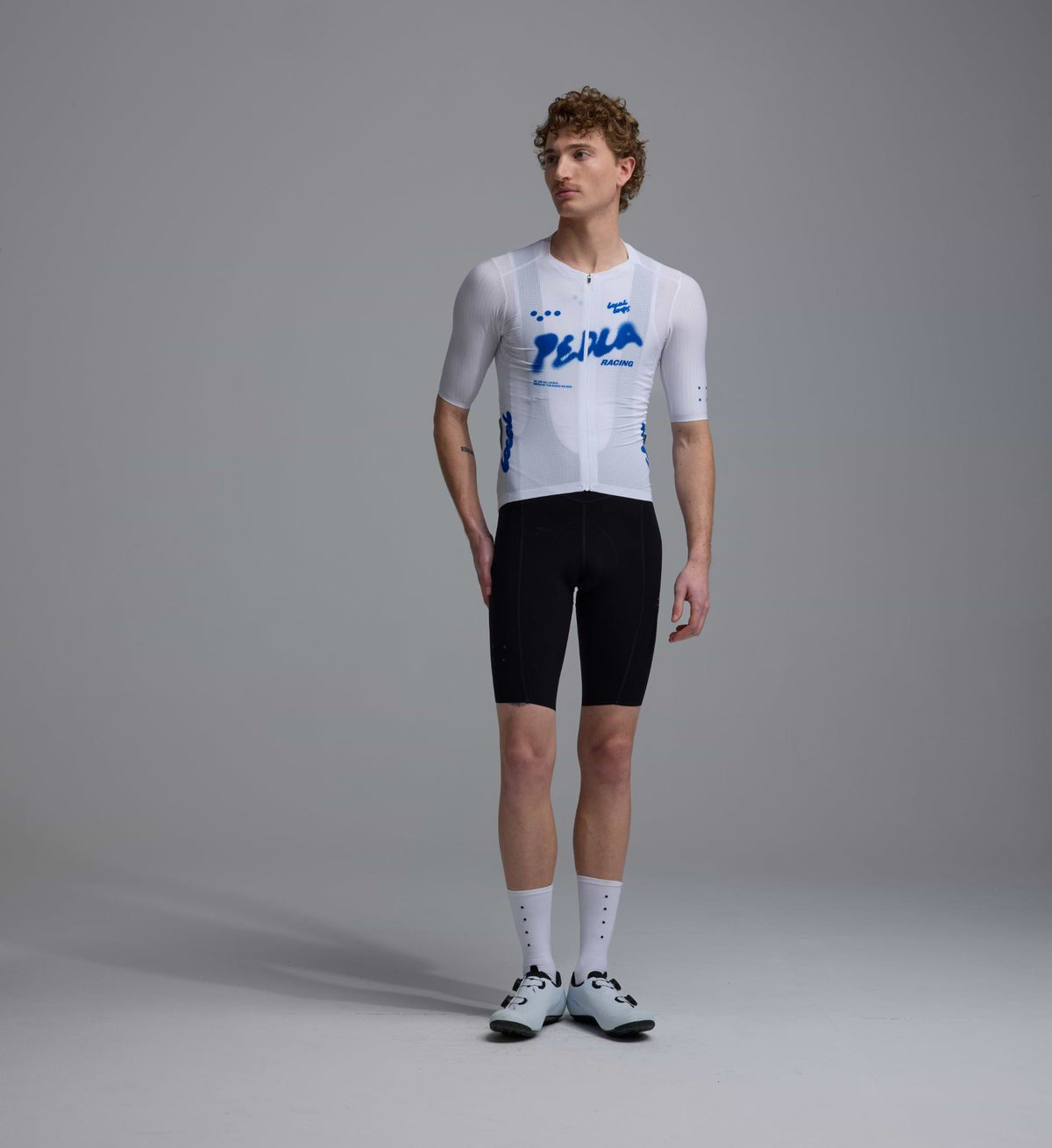 LOCAL LOOPS / Men's PRO Pursuit AIR Jersey in White & Cobalt