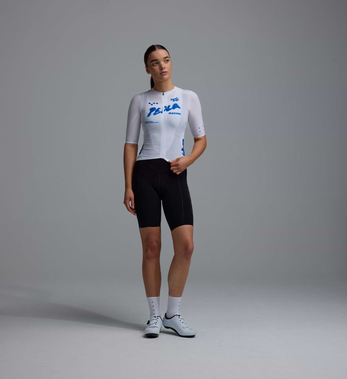 LOCAL LOOPS / Women's PRO Pursuit AIR Jersey in White & Cobalt