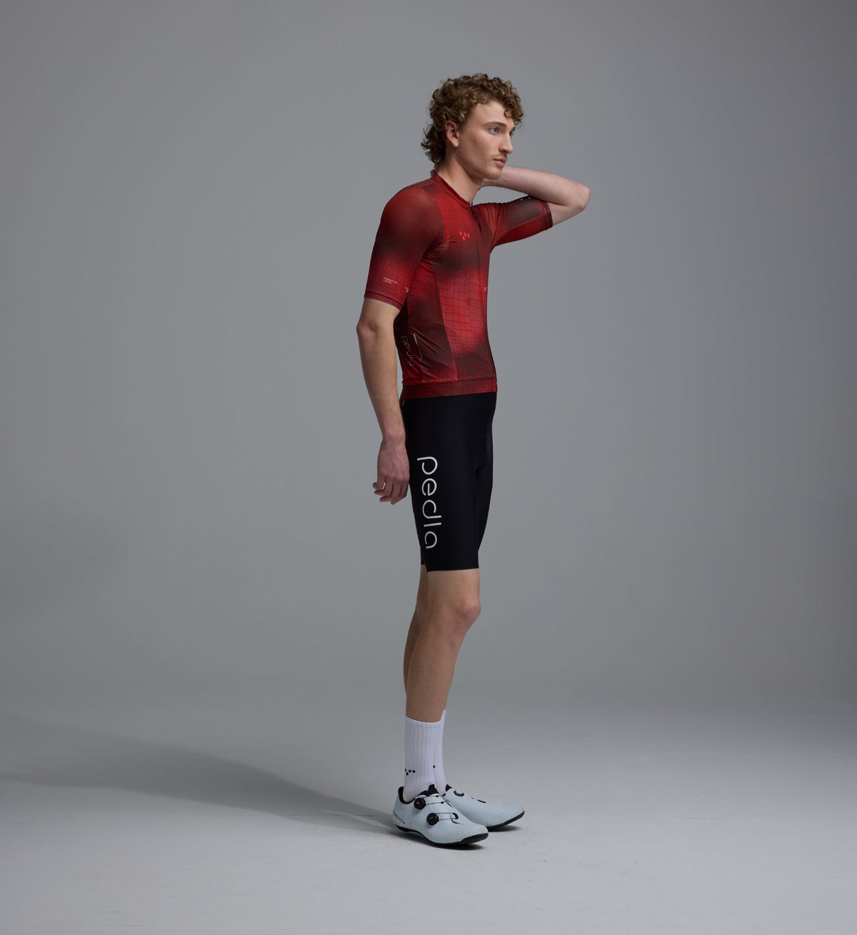 Men's Training Jersey in Grid Deep Red