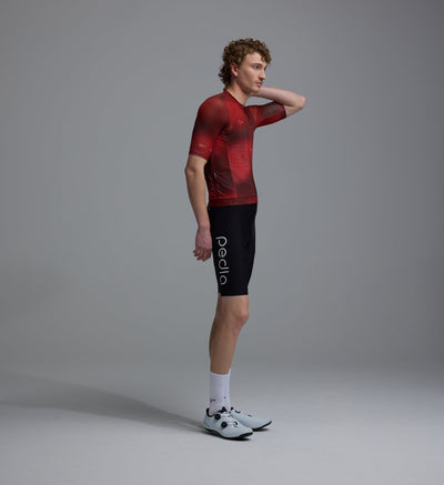Men's Training Jersey in Grid Deep Red