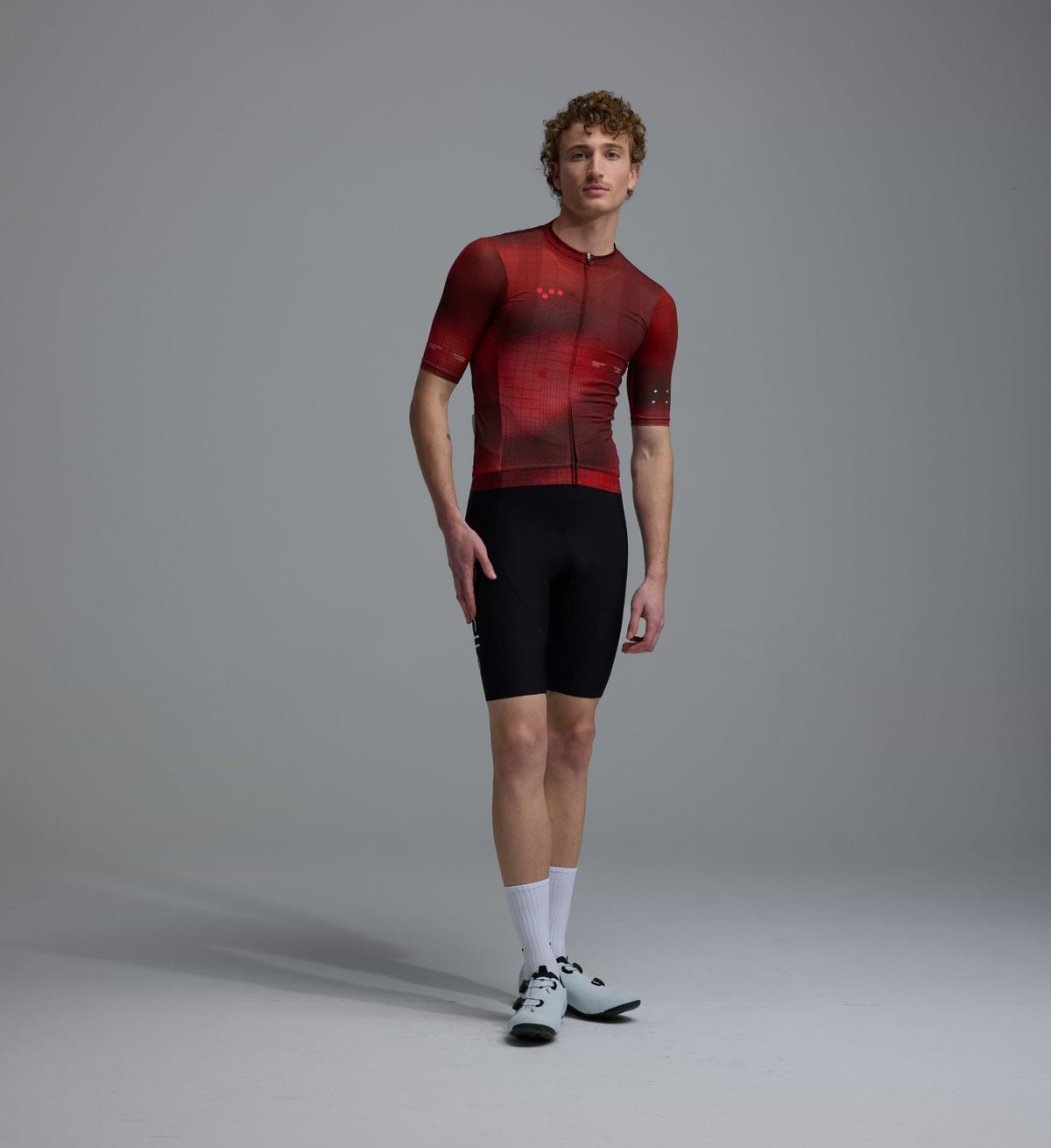 Men's Training Jersey in Grid Deep Red