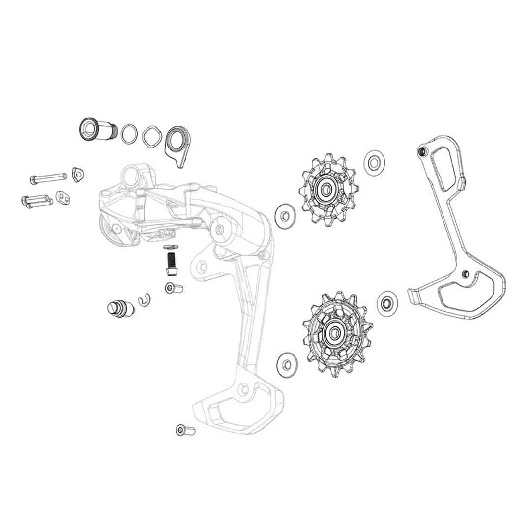 REAR DERAILLEUR PULLEY KIT RED ETAP AXS CERAMIC 12 SPEED