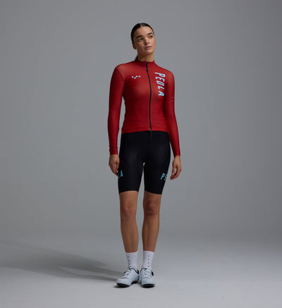 Women's Thermal LS Jersey in Solid Fox Red