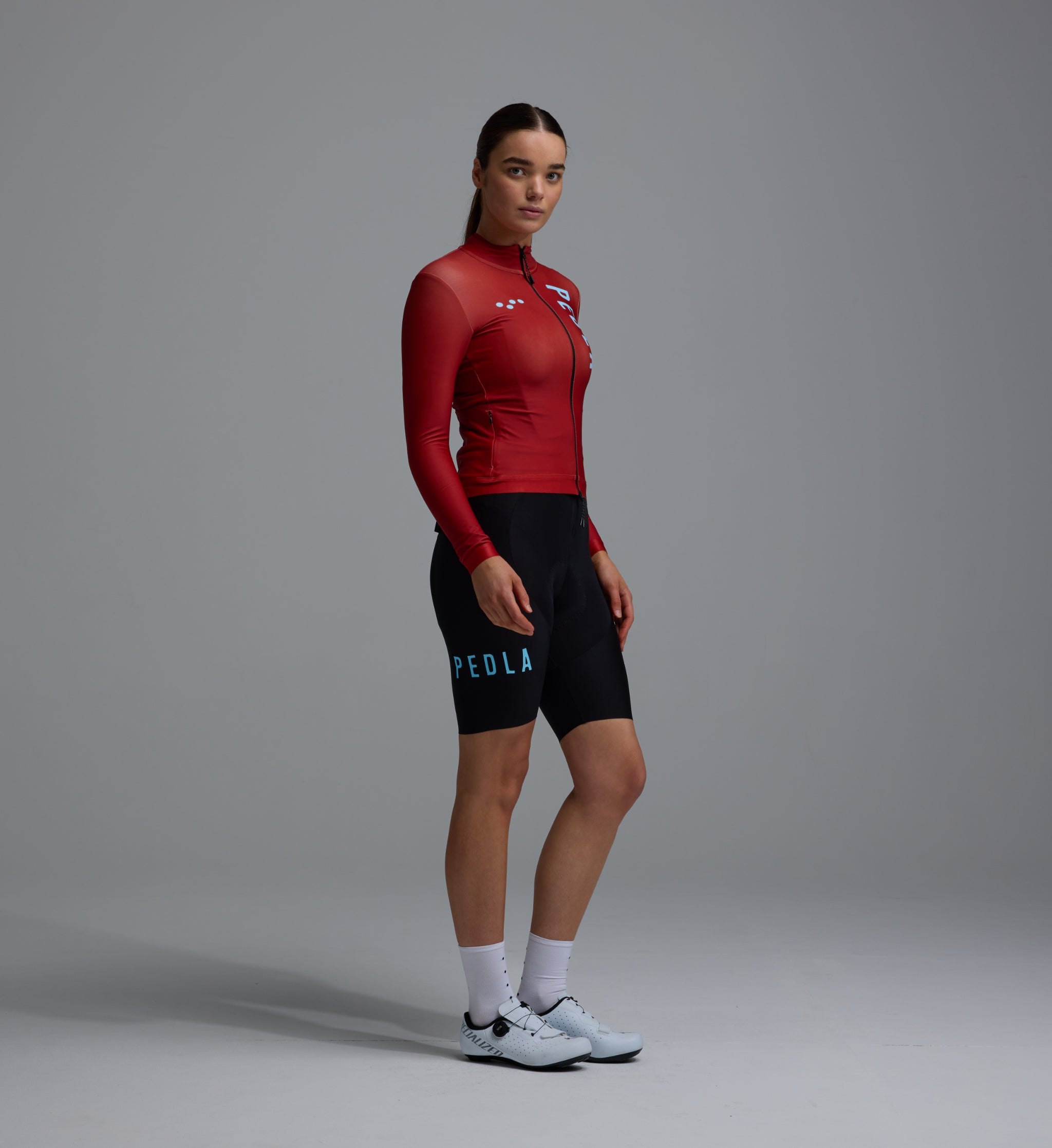 Women's Thermal LS Jersey in Solid Fox Red