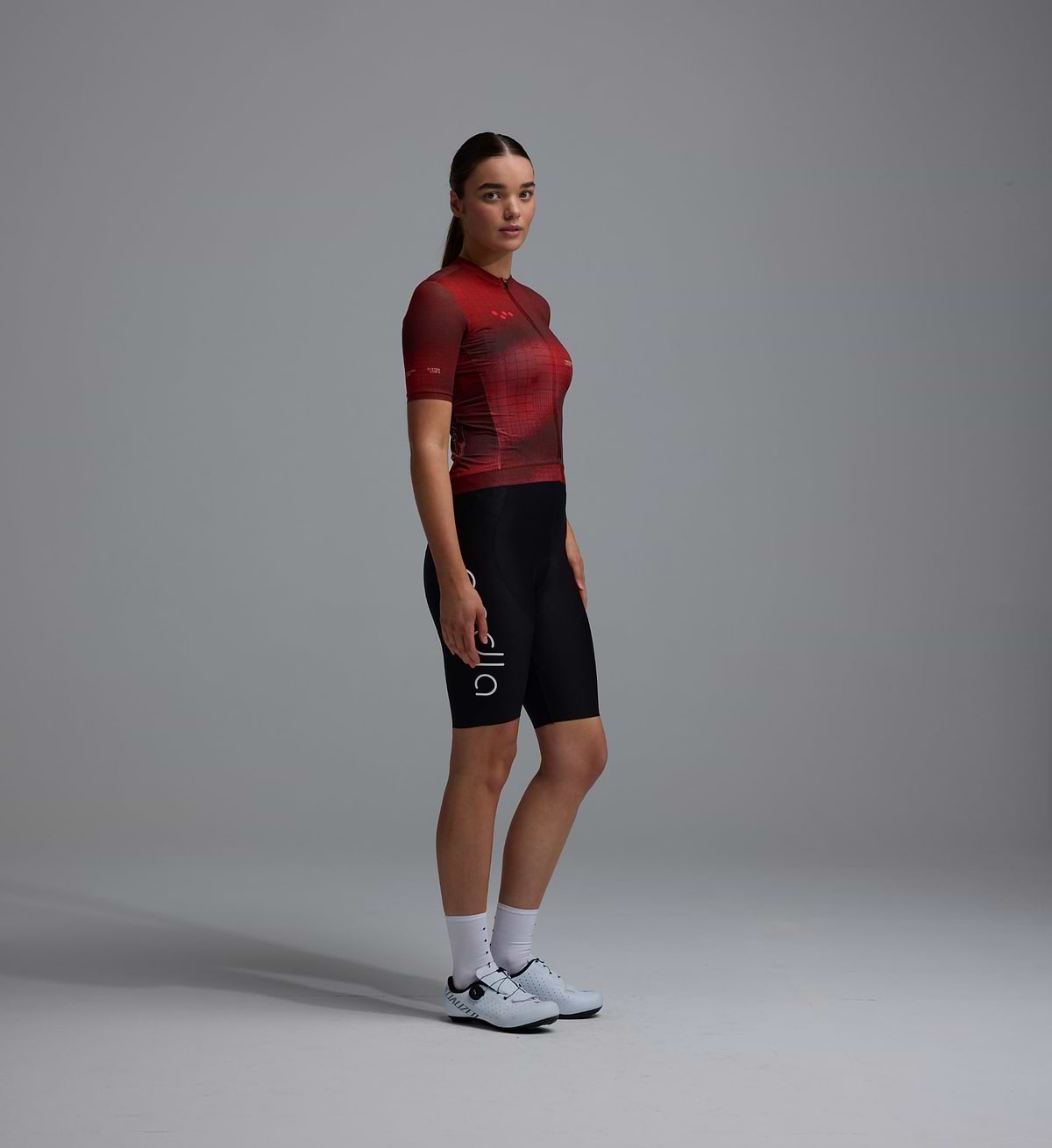 Women's Training Jersey in Grid Deep Red